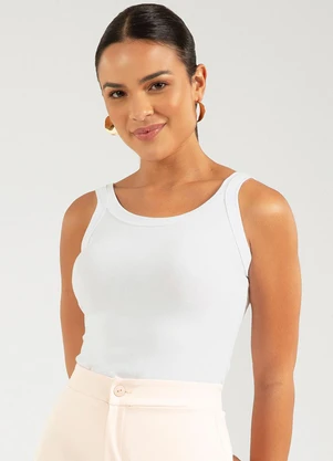 Cativa - Blusa de Alça Essencial em Cotton Branco - CATIVA