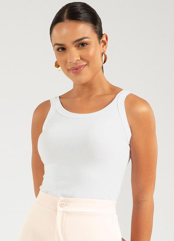 Cativa - Blusa de Alça Essencial em Cotton Branco