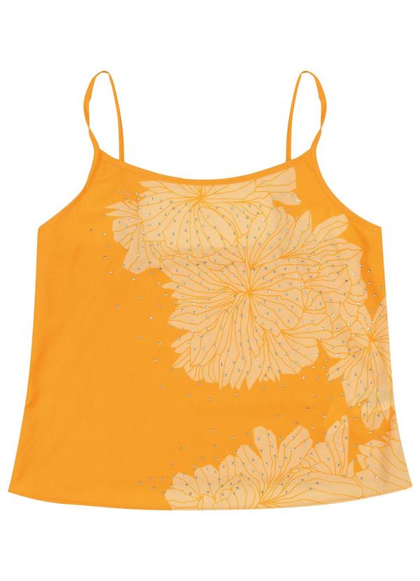 Cativa - Blusa de Alça Estampada Laranja