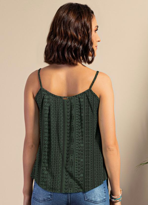 Quintess - Blusa de Alça Étnico Verde 2