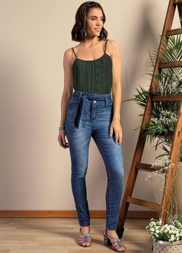 Quintess - Blusa de Alça Étnico Verde 3