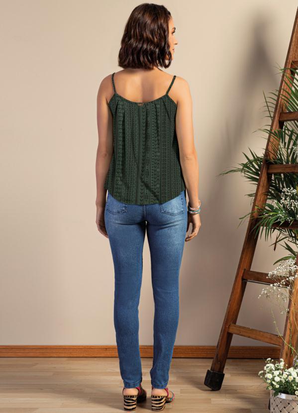 Quintess - Blusa de Alça Étnico Verde 4