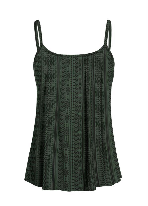 Quintess - Blusa de Alça Étnico Verde 5