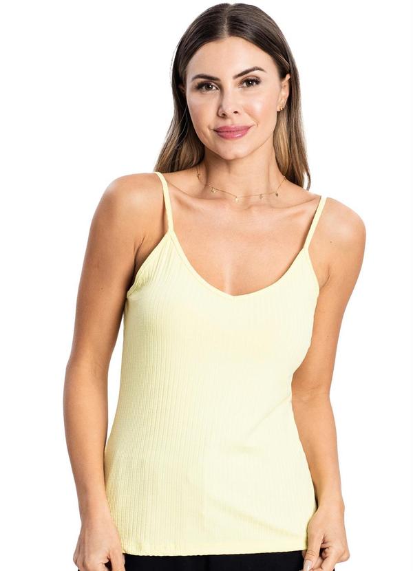 Rovitex - Blusa de Alça Feminina Básica Amarelo