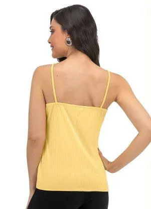 Rovitex - Blusa de Alça Feminina Básica Amarelo - ROVITEX