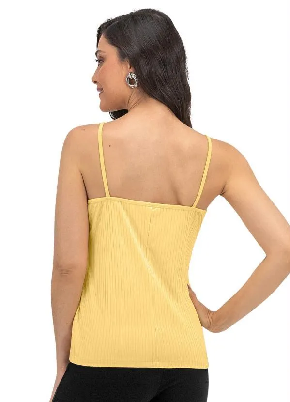 Rovitex - Blusa de Alça Feminina Básica Amarelo 2