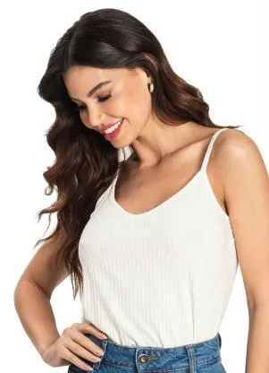 Rovitex - Blusa de Alça Feminina Básica Bege - ROVITEX