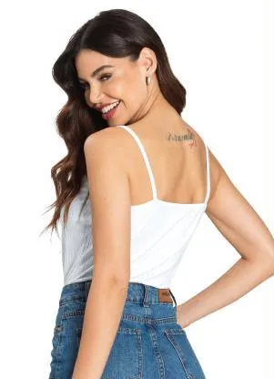 Rovitex - Blusa de Alça Feminina Básica Branco - ROVITEX