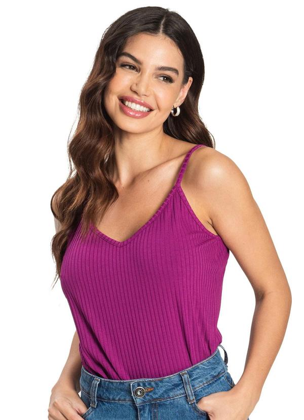 Rovitex - Blusa de Alça Feminina Básica Roxo