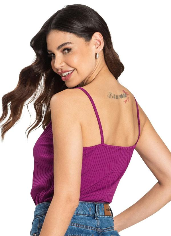 Rovitex - Blusa de Alça Feminina Básica Roxo 2