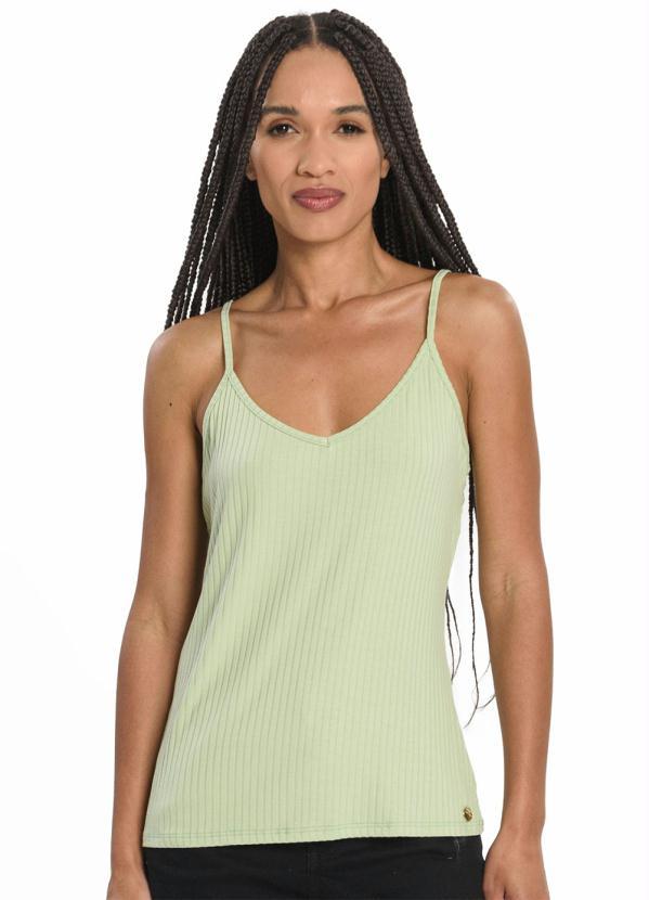Rovitex - Blusa de Alça Feminina Básica Verde
