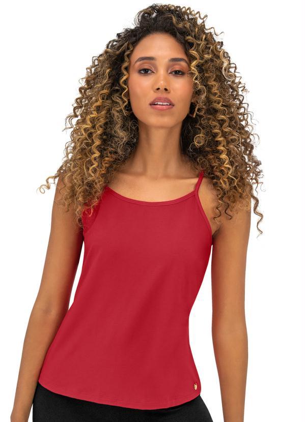 Rovitex - Blusa de Alça Feminina Básica Vermelho