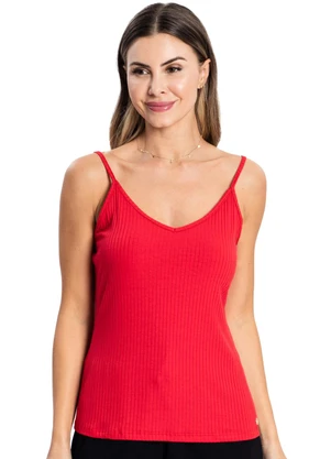Rovitex - Blusa de Alça Feminina Básica Vermelho - ROVITEX