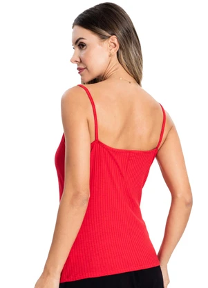 Rovitex - Blusa de Alça Feminina Básica Vermelho - ROVITEX
