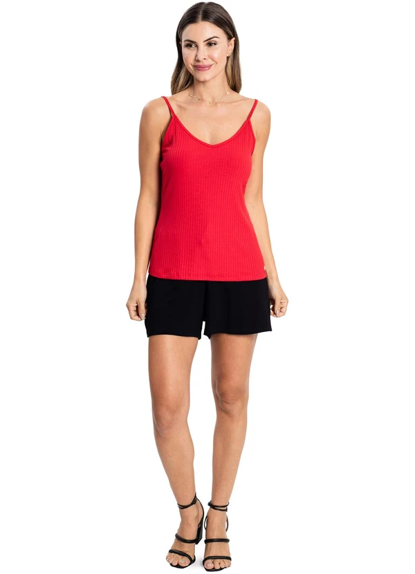 Rovitex - Blusa de Alça Feminina Básica Vermelho 3