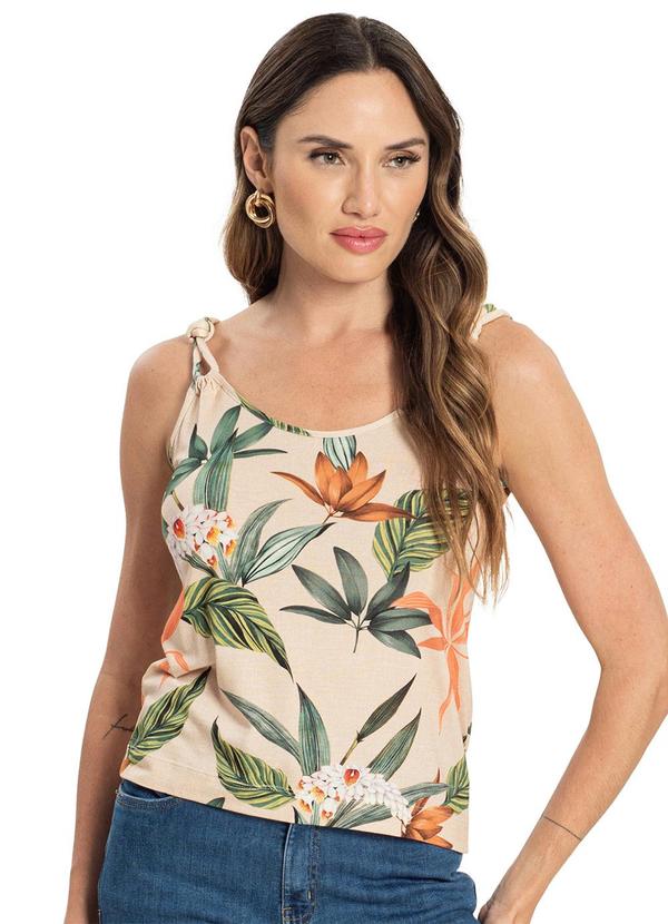 Rovitex - Blusa de Alça Feminina Bege