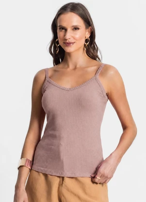 Rovitex - Blusa de Alça Feminina Bege - ROVITEX