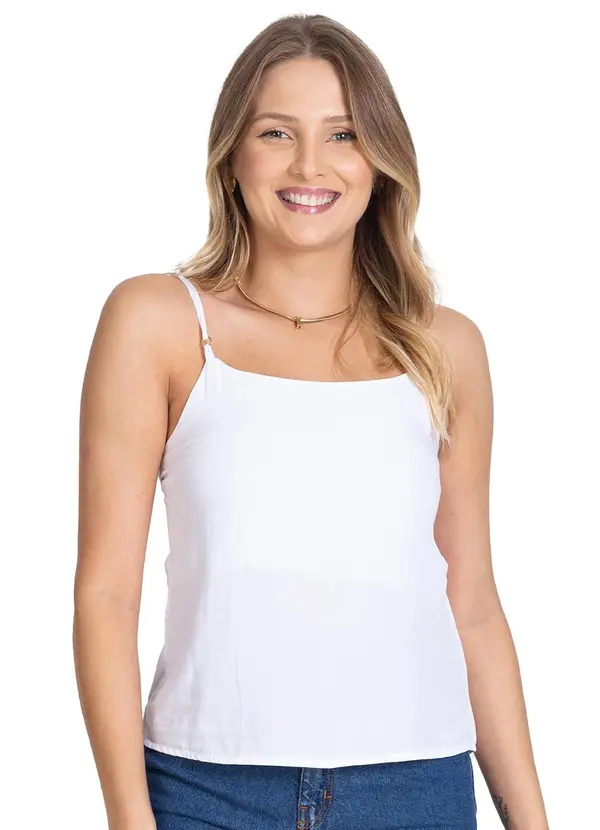 Rovitex - Blusa de Alça Feminina Branco