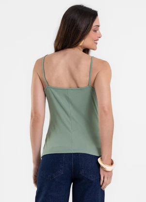 Rovitex - Blusa de Alça Feminina Canelada Verde - ROVITEX