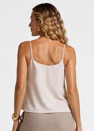 Rovitex - Blusa de Alça Feminina com Aviamento Bege - ROVITEX