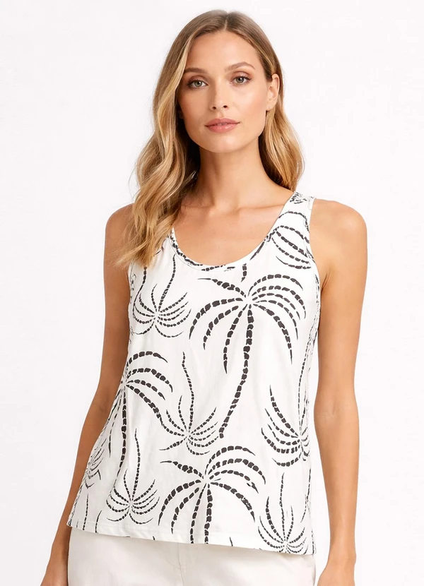 Infinita Cor - Blusa de Alça Feminina com Friso Bege