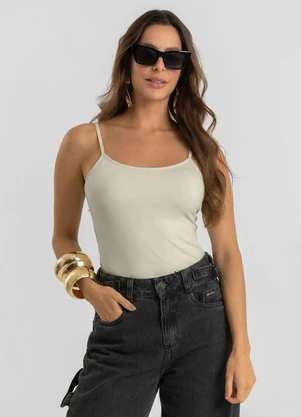Dianna - Blusa de Alça Feminina em Poliamida Bege - DIANNA