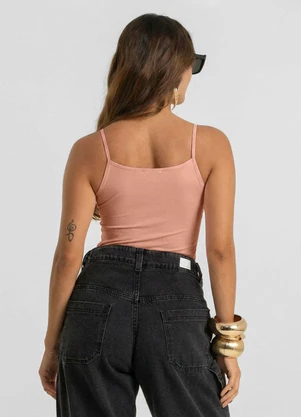 Dianna - Blusa de Alça Feminina em Poliamida Marrom - DIANNA