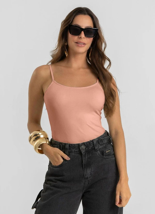 Dianna - Blusa de Alça Feminina em Poliamida Marrom
