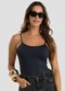Dianna - Blusa de Alça Feminina em Poliamida Marrom - variação: Preto