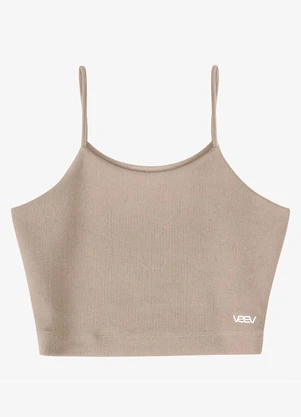 Veev - Blusa de Alça Feminina em Ribana Maxi Bege - VEEV