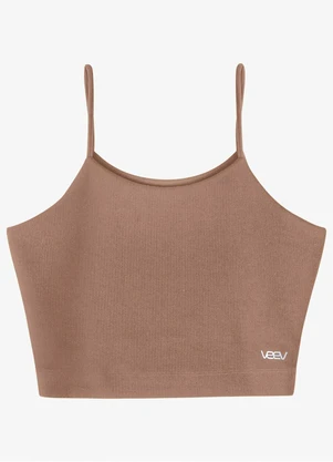 Veev - Blusa de Alça Feminina em Ribana Maxi Bege - VEEV