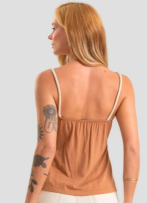 Dianna - Blusa de Alça Feminina em Tecido Visco Marrom - DIANNA