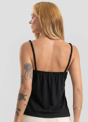 Dianna - Blusa de Alça Feminina em Tecido Visco Preto - DIANNA