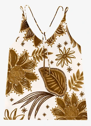 Endless - Blusa de Alça Feminina em Viscotorcion Amarelo - ENDLESS