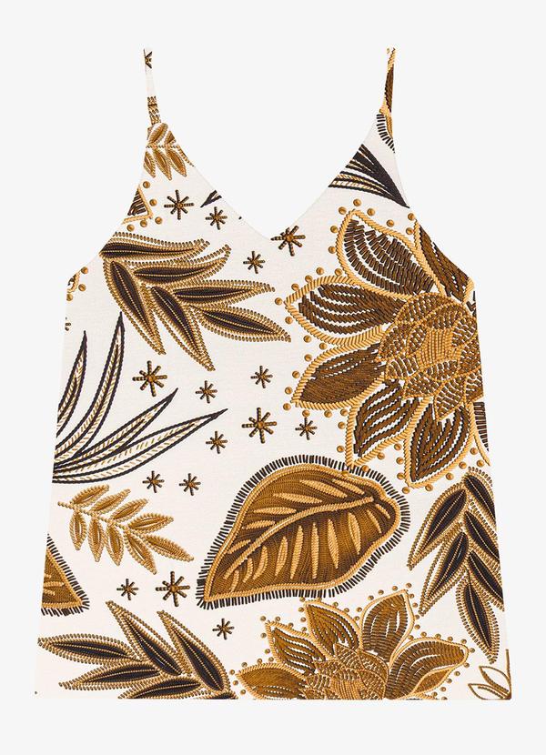 Endless - Blusa de Alça Feminina em Viscotorcion Amarelo