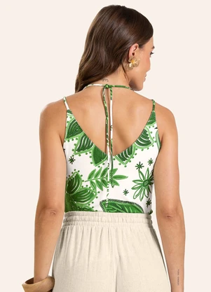 Endless - Blusa de Alça Feminina em Viscotorcion Verde - ENDLESS