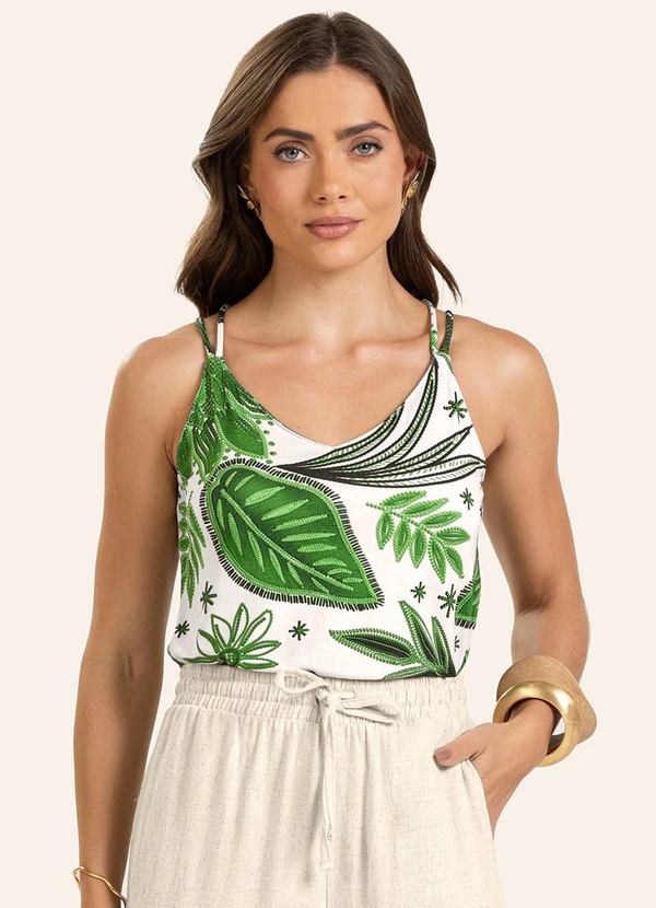 Endless - Blusa de Alça Feminina em Viscotorcion Verde 1