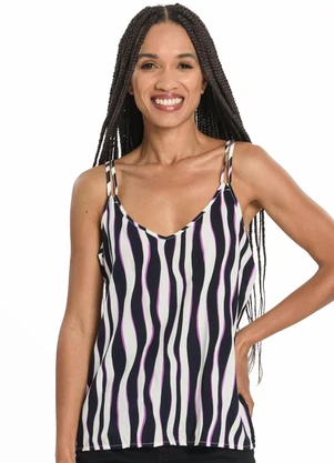 Rovitex - Blusa de Alça Feminina Estampada Azul - ROVITEX