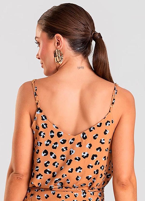 Dianna - Blusa de Alça Feminina Estampada Bege 2