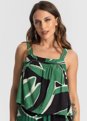 Endless - Blusa de Alça Feminina Estampada Preto - ENDLESS