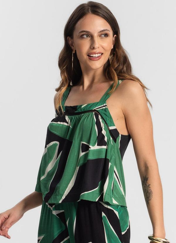 Endless - Blusa de Alça Feminina Estampada Preto 4