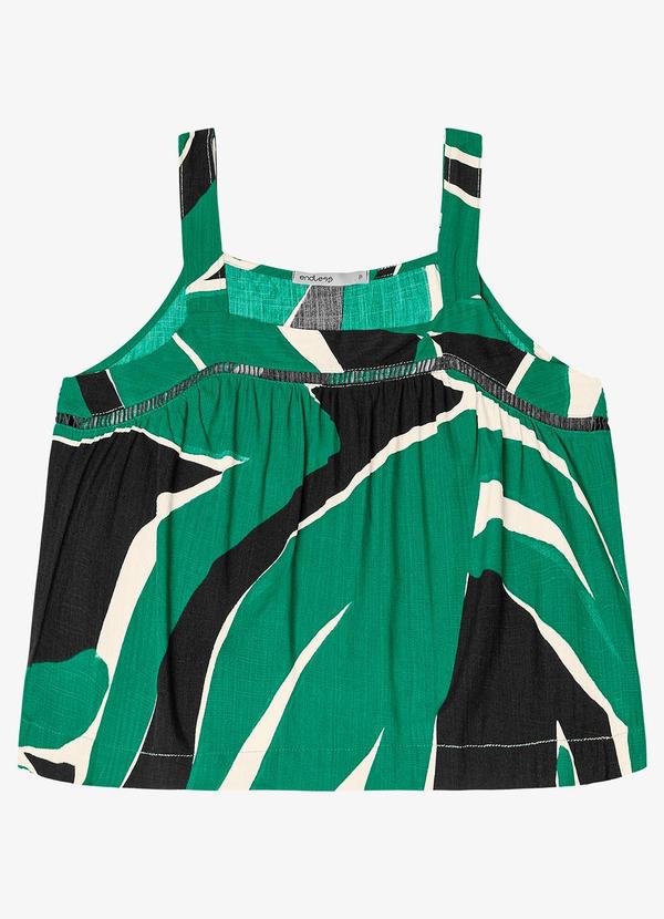 Endless - Blusa de Alça Feminina Estampada Preto 5