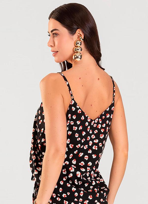 Dianna - Blusa de Alça Feminina Estampada Preto 2
