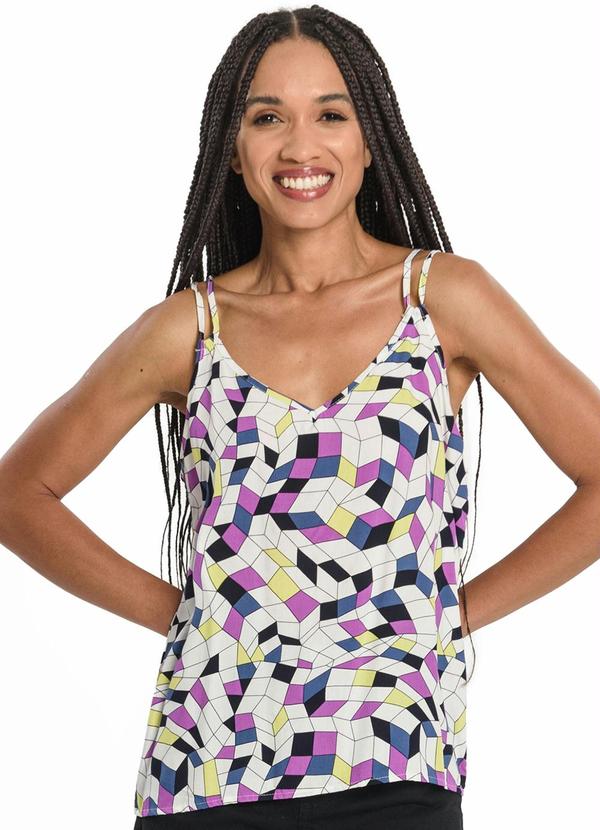 Rovitex - Blusa de Alça Feminina Estampada Roxo