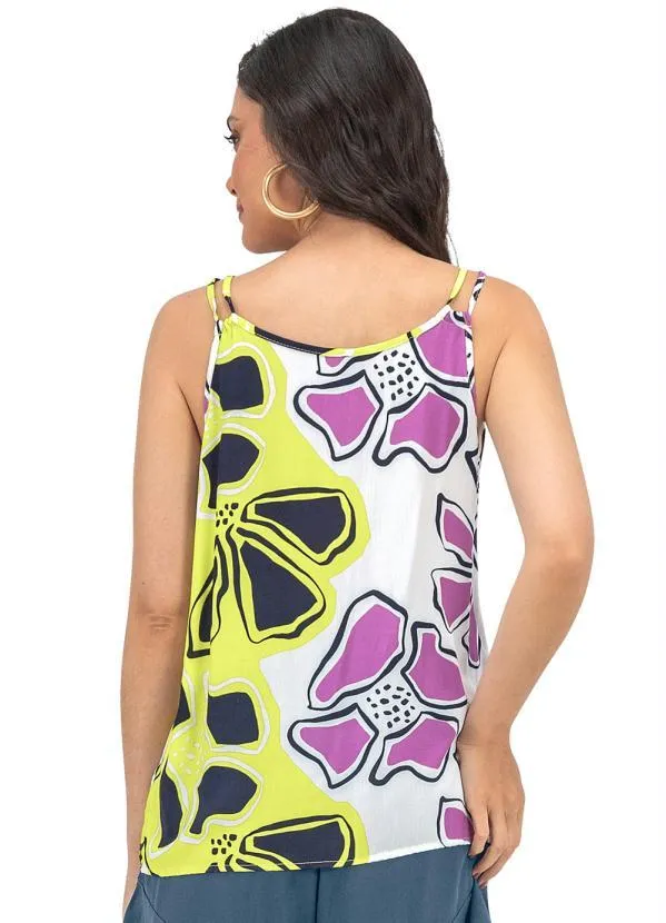 Rovitex - Blusa de Alça Feminina Estampada Verde 2