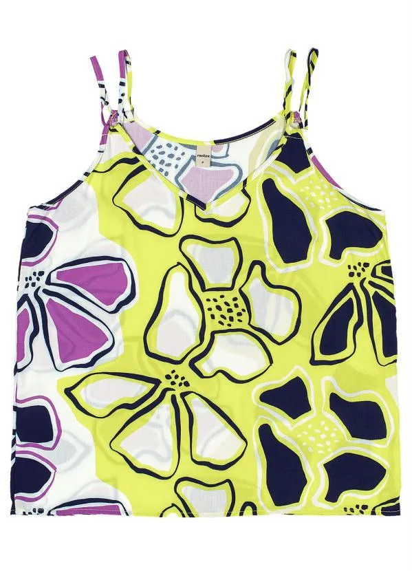Rovitex - Blusa de Alça Feminina Estampada Verde 3
