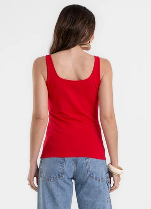Rovitex - Blusa de Alça Feminina Justa em Cotton Vermelho - ROVITEX