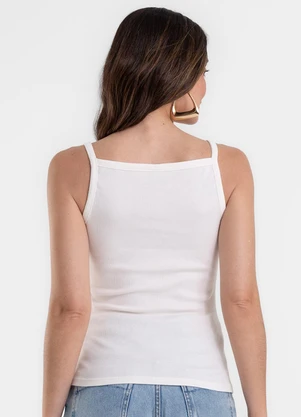 Rovitex - Blusa de Alça Feminina Justa em Ribana Bege - ROVITEX