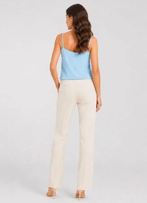 Infinita Cor - Blusa de Alça Feminina Malha Chanty Azul - INFINITA COR
