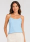 Infinita Cor - Blusa de Alça Feminina Malha Chanty Verde - variação: Azul